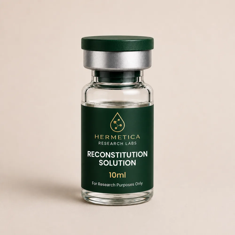 Bacteriostatic Water 10ml research peptide vial — third-party tested, Hermetica Research Labs